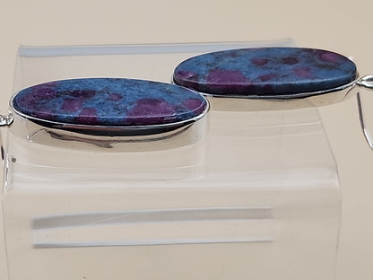 INDIA GEMS Eudialyte/Sterling Silver Dangle/Drop Earrings & Matching Pendant