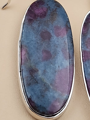 INDIA GEMS Eudialyte/Sterling Silver Dangle/Drop Earrings & Matching Pendant