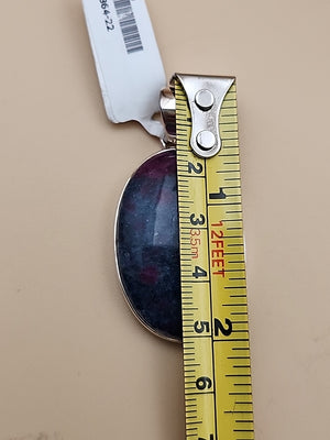 INDIA GEMS Eudialyte/Sterling Silver Dangle/Drop Earrings & Matching Pendant