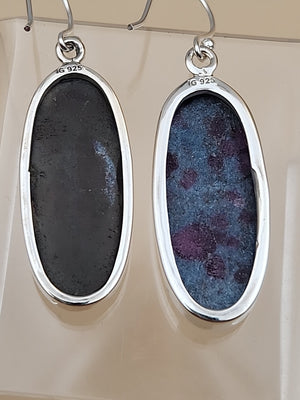 INDIA GEMS Eudialyte/Sterling Silver Dangle/Drop Earrings & Matching Pendant
