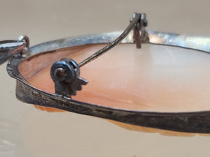 Sterling Silver Victorian Hand Carved 40mm Cameo Pendant/Brooch