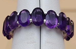 Amethyst/Sterling Silver Eternity Ring Size 6