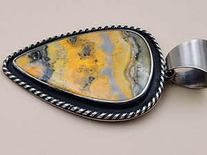 CHIMNEY BUTTE NAVAJO Bumblebee Jasper/Sterling Silver Pendant