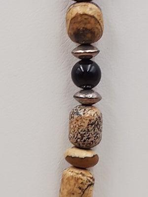 MELVIN FRANCIS Navajo 925 /Onyx/Jasper/Tiger Eye Inlay Pendant & Necklace