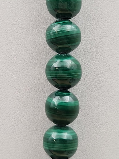HSN Malachite/Sterling Silver Beaded Adjustable 24" Necklace & Earring Set