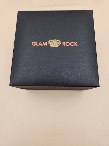 GLAM ROCK Black Leather Miami Chrono 10 ATM Model# 10164 NEW BATTERY