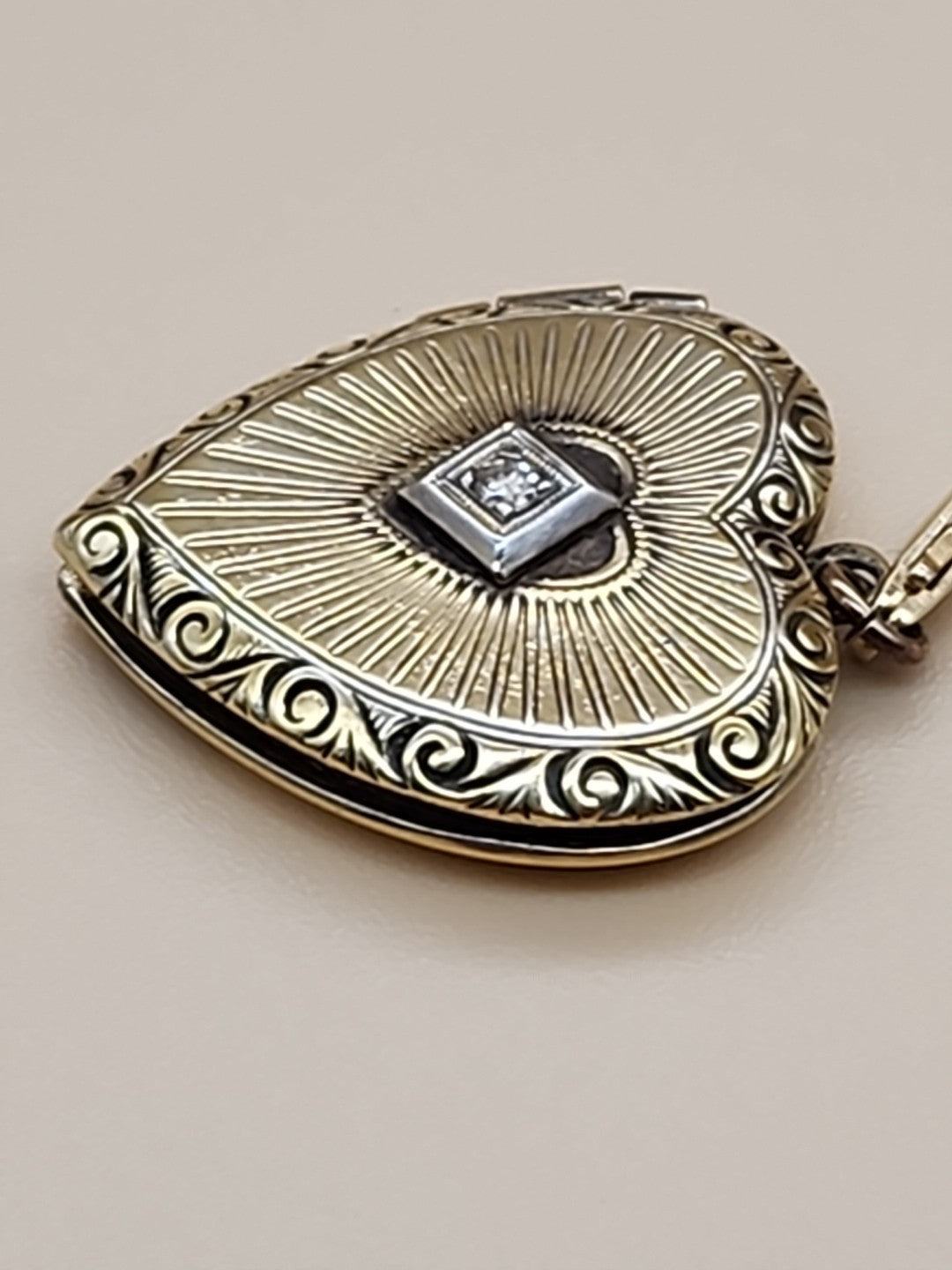 L.S. AND COMPANY Diamond/Sterling Silver/ Antique WWII Sweetheart Locket