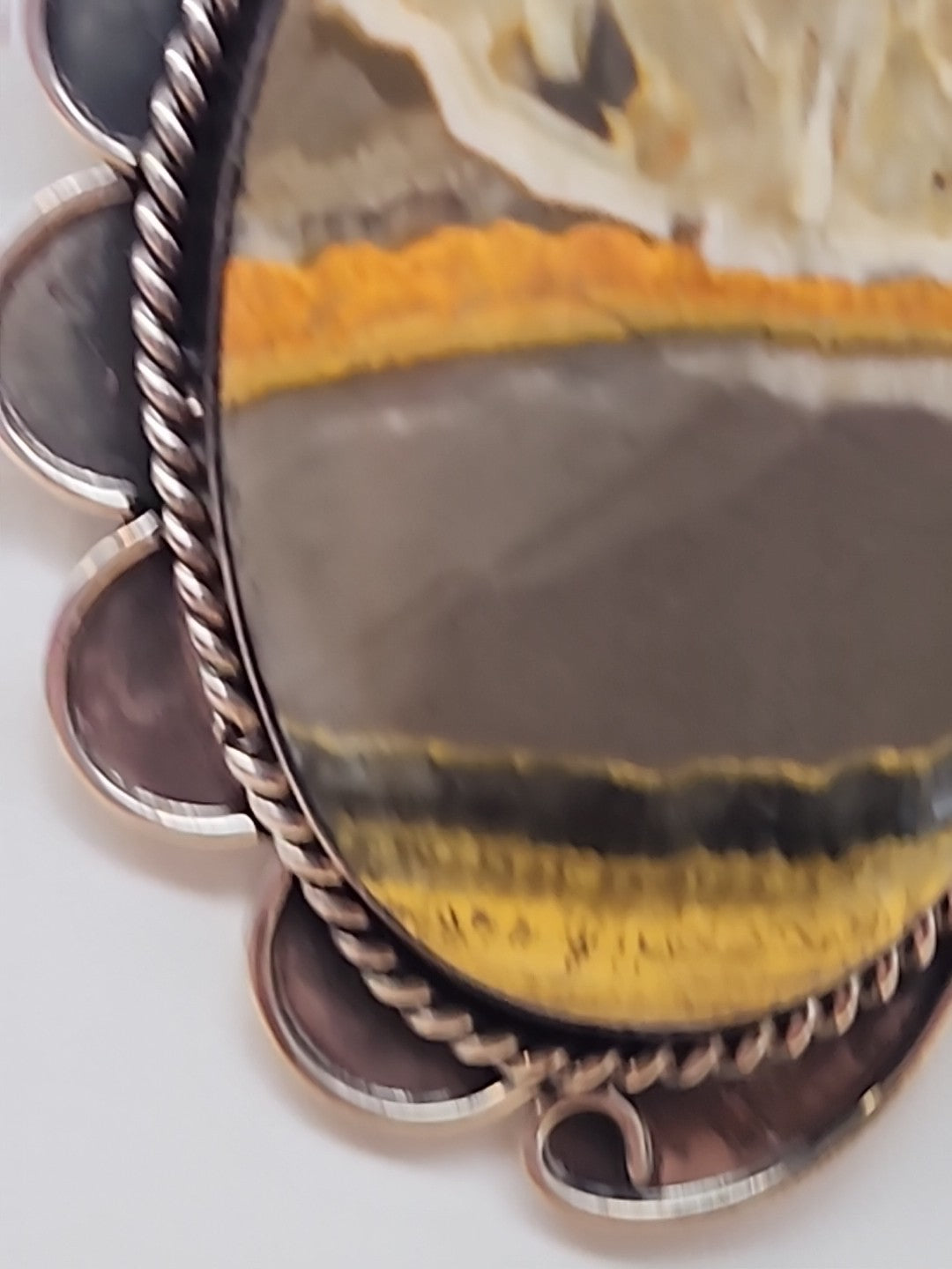 GARY NEZ NAVAJO Bumblebee Jasper/Sterling Silver Pendant