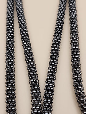 MILOR ITALY/Black Rhodium Over Sterling Silver 30"-32" Popcorn Necklace