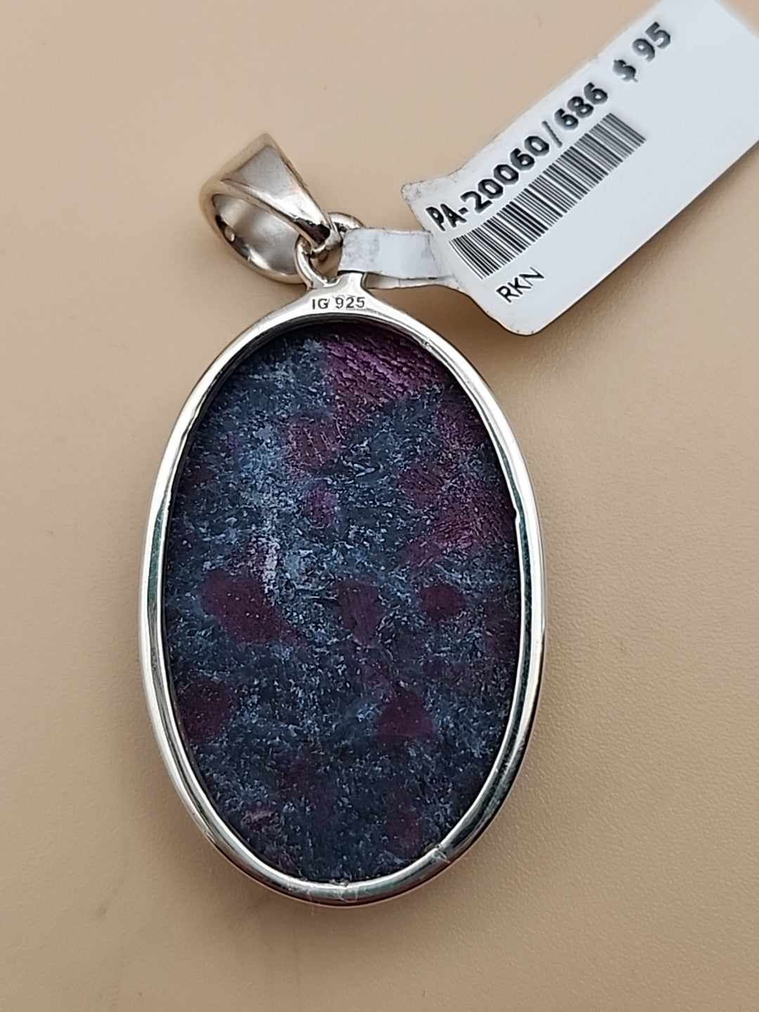 INDIA GEMS Eudialyte/Sterling Silver Dangle/Drop Earrings & Matching Pendant
