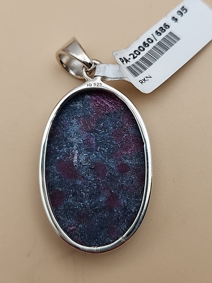 INDIA GEMS Eudialyte/Sterling Silver Dangle/Drop Earrings & Matching Pendant