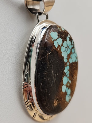 PHILLIP SANCHEZ Navajo Native American  Sterling Silver/ Turquoise Pendant