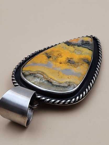 CHIMNEY BUTTE NAVAJO Bumblebee Jasper/Sterling Silver Pendant