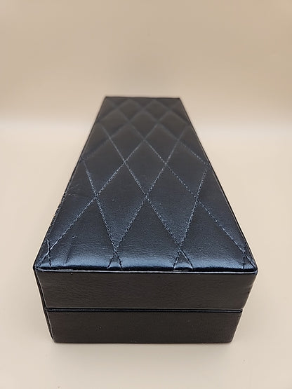 WOLF CAROLINE Black Vegan Leather/Ultra Suede Lined Watch And Jewelry Storage