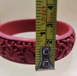 AMBER FOREVER  Carved Cinnbar Tablet/Blk Jade & Onyx /14KGF Beaded Necklace Set