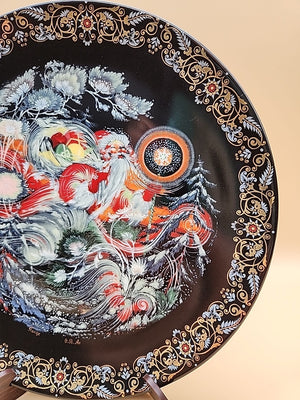 ON COLD WINTERY NITE22k Embellished Rim/Tale Of The Father Frost Porcelain Plate