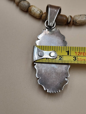 MELVIN FRANCIS Navajo 925 /Onyx/Jasper/Tiger Eye Inlay Pendant & Necklace