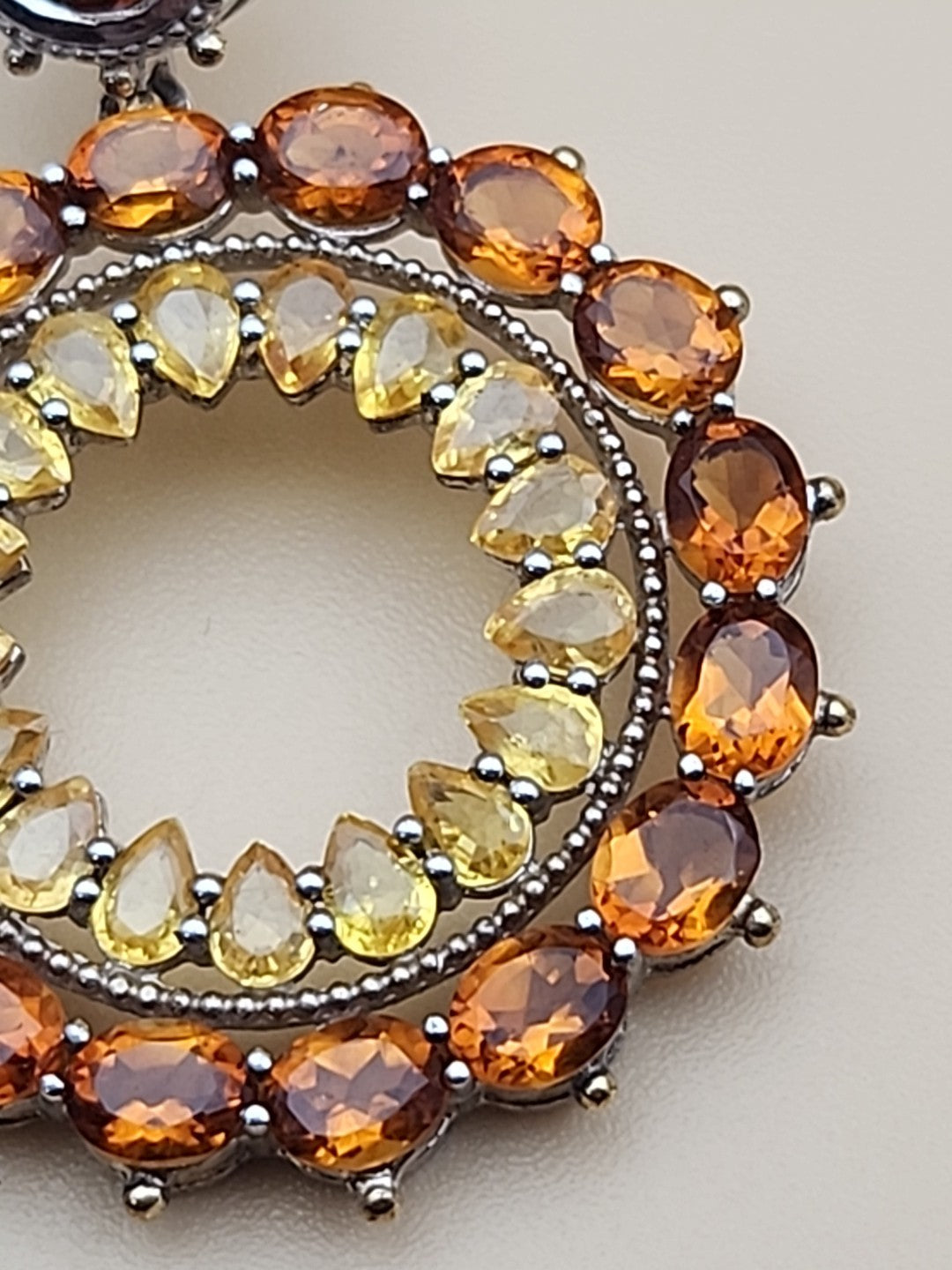 DALLAS PRINCE Yellow/Orange Citrine Drop/Dangle Hoop Earrings