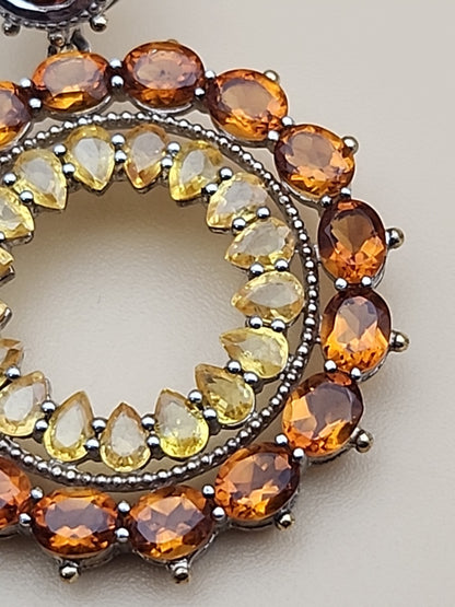 DALLAS PRINCE Yellow/Orange Citrine Drop/Dangle Hoop Earrings