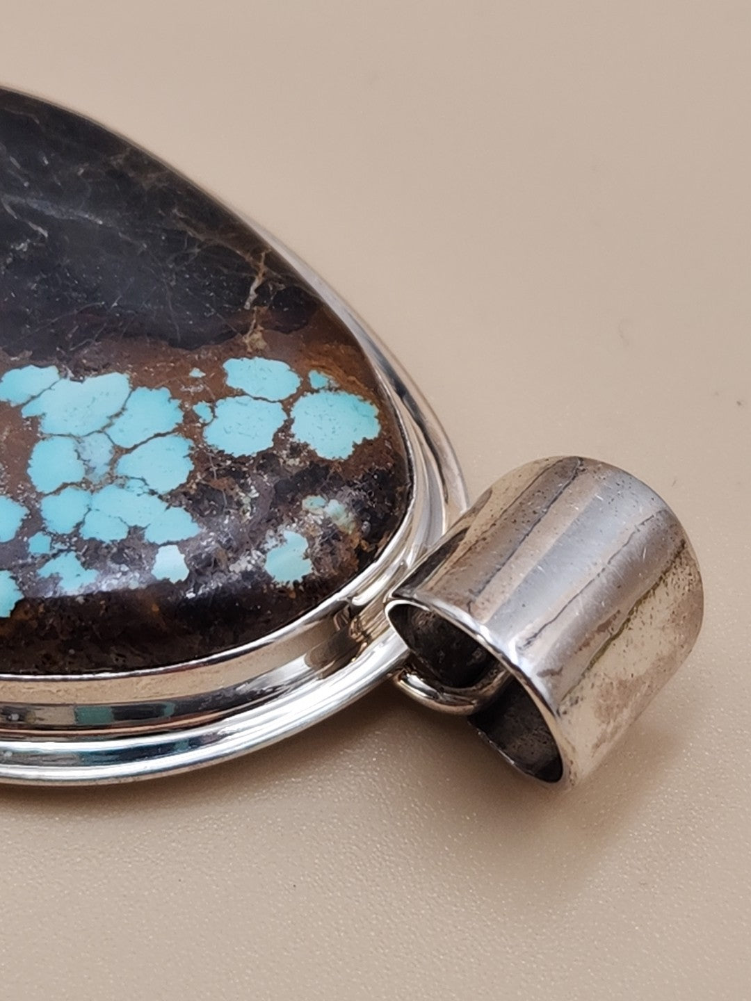 PHILLIP SANCHEZ Navajo Native American  Sterling Silver/ Turquoise Pendant