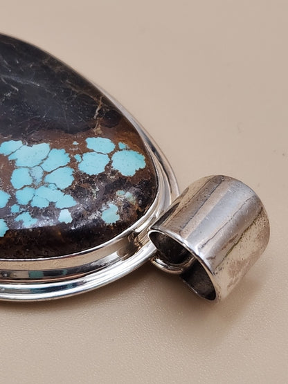 PHILLIP SANCHEZ Navajo Native American  Sterling Silver/ Turquoise Pendant