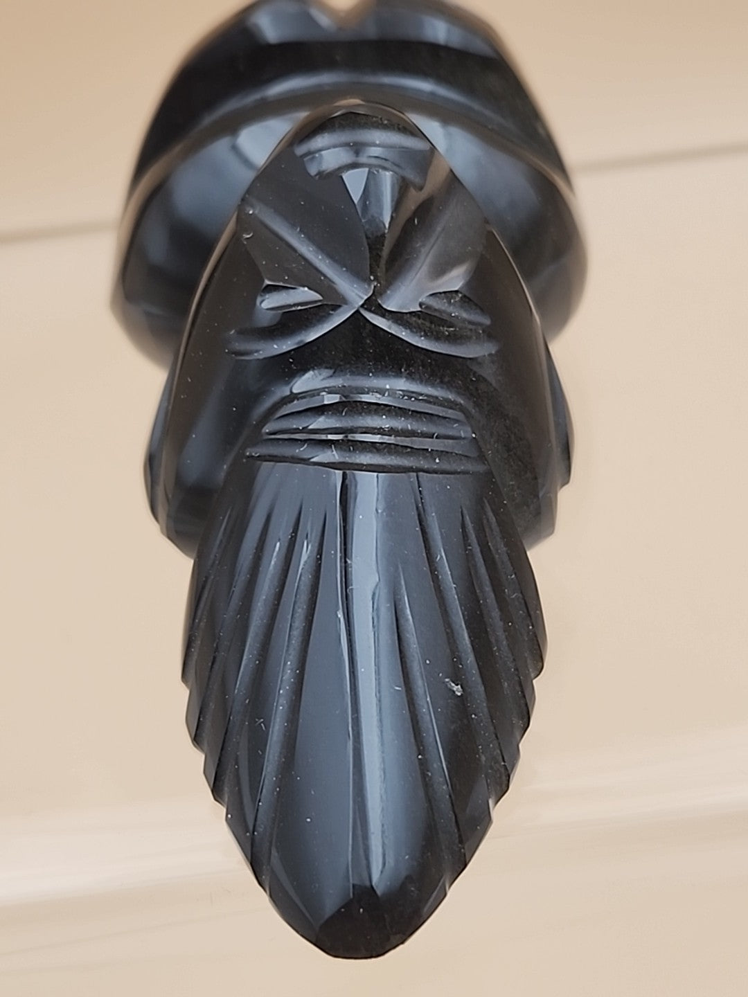 Gold Sheen Obsidian Hand Carved Mayan Aztec Statue