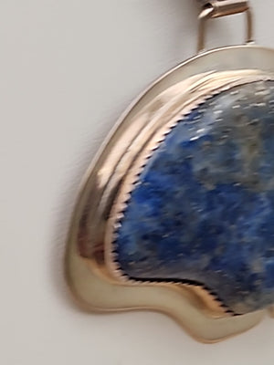 BENJAMIN PIASO NAVAJO Lapis Lazuli Bear/Sterling Silver Navajo Bear Pendant