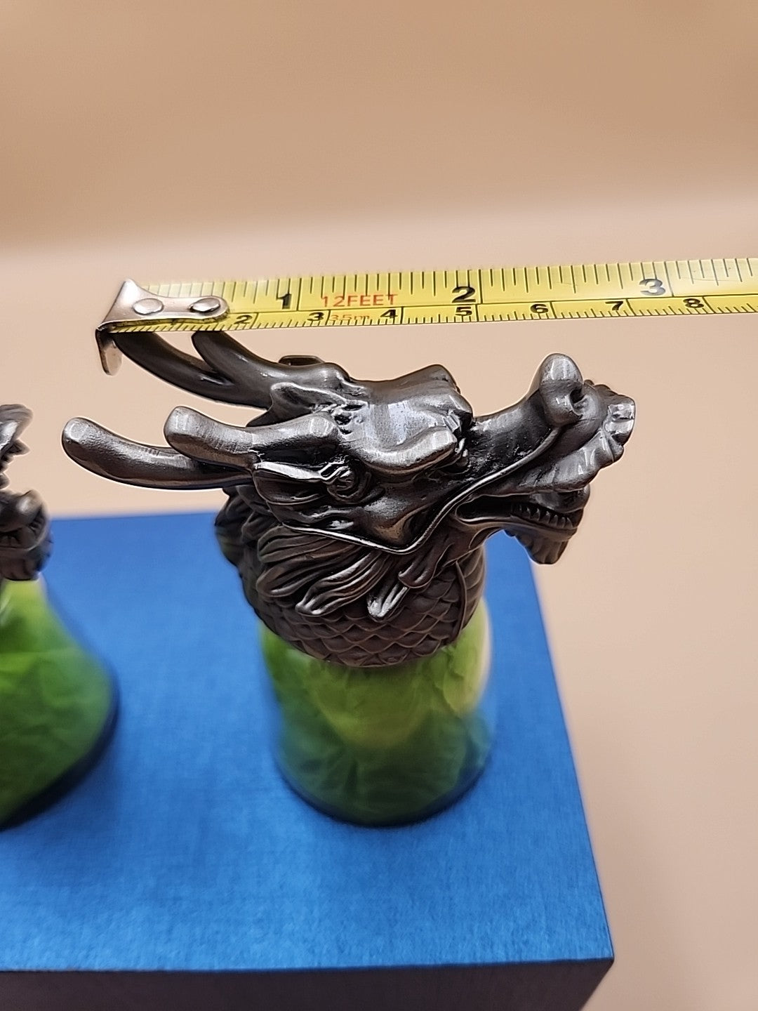 5IVESIS Set Of 2 Pewter Dragons Head Shot Glasses