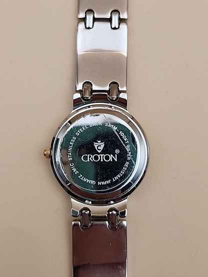 CROTON Vintage Quartz Gold/Silver Tone Women's Wristwatch New Battery
