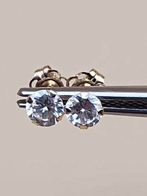 14k Cubic Zirconia Stud Earrings