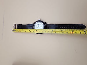 GLAM ROCK Black Alligator Leather/Diamond Bezel/Miami #GR10021 NEW BATTERY