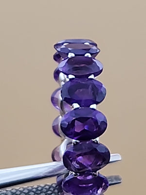 Amethyst/Sterling Silver Eternity Ring Size 6