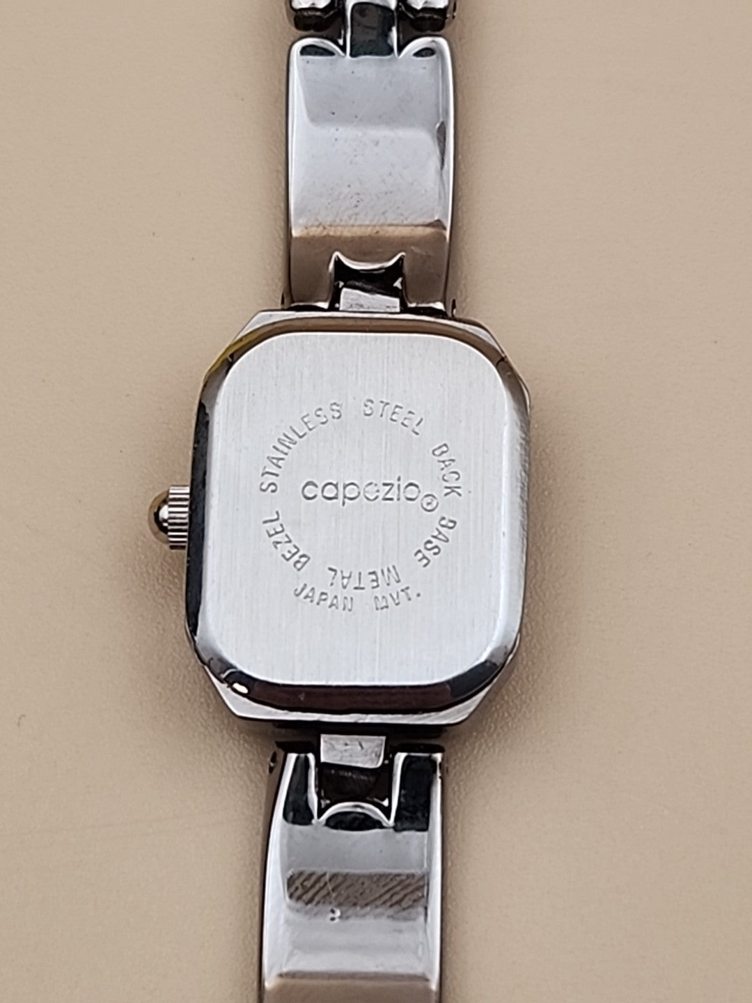 CAPEZIO 1980's Silver Tone/Black Dial Analog Watch NEW BATTERY
