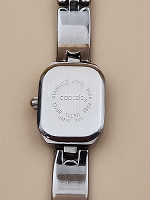 CAPEZIO 1980's Silver Tone/Black Dial Analog Watch NEW BATTERY