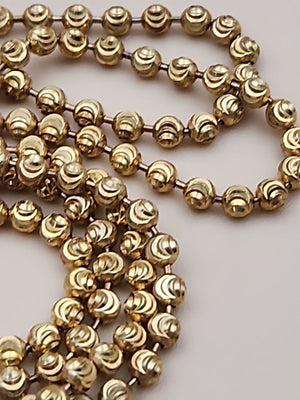 Italian Moon Cut/Gold Plated/Sterling Silver/30" Ball Bead Chain Necklace
