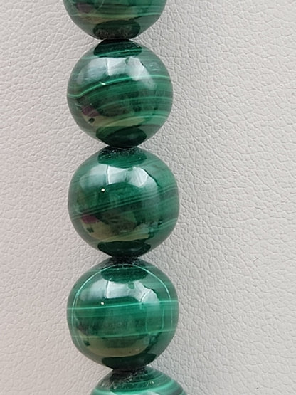 HSN Malachite/Sterling Silver Beaded Adjustable 24" Necklace & Earring Set
