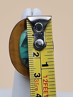 Chalcedony/Tigers Eye/Sterling Silver Ring Size 5