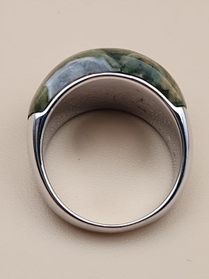 Rainforest Jasper/Sterling Silver Ring Size 8
