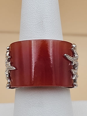 Carnelion Agate-Aqeeq/Sterling Silver Ring Size 8