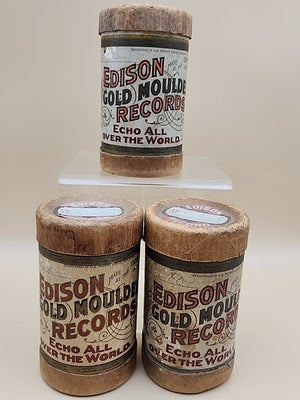 1900's EDISON GOLD MOULDED Phonograph Records Echo All Over The World Lot Of 3