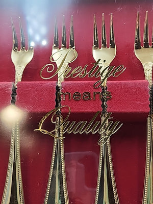 PRESTIGE SUPREME By Towle 24k Plated Set Of 6 Shrimp/Cocktail Forks