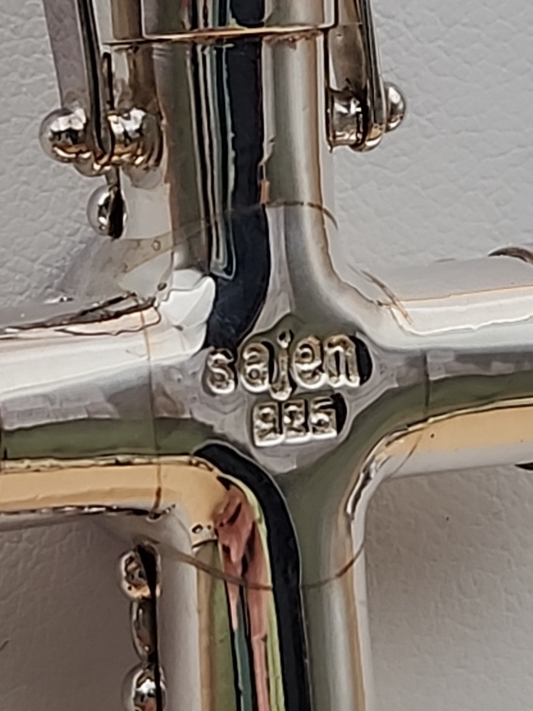 SAJEN Sterling Silver/Amethyst/Moonstone/Black Onyx Swirl Cross Pendant