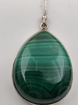 HSN Malachite/Sterling Silver Beaded Adjustable 24" Necklace & Earring Set