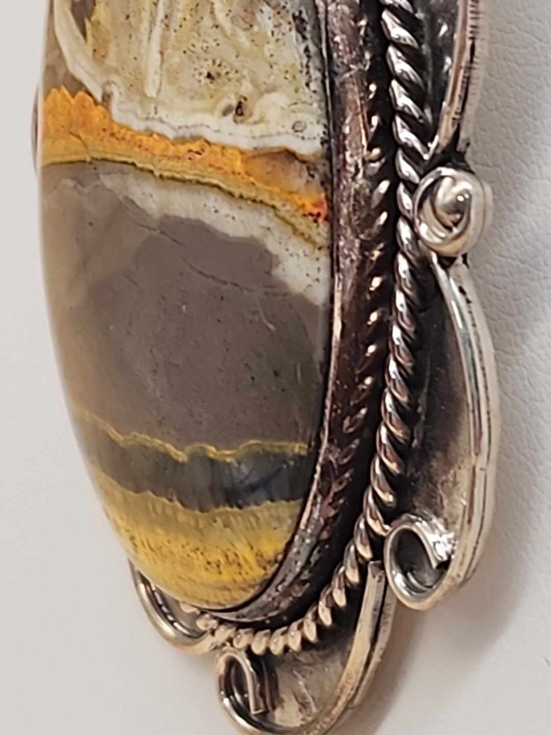 GARY NEZ NAVAJO Bumblebee Jasper/Sterling Silver Pendant