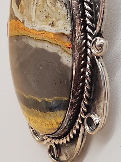 GARY NEZ NAVAJO Bumblebee Jasper/Sterling Silver Pendant