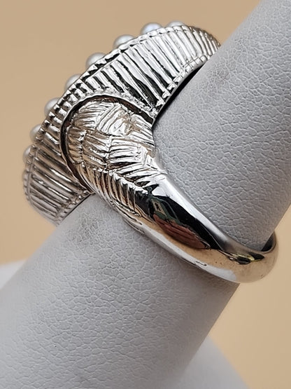 LYDIA Lapis Lazuli/Pearl/Sterling Silver Hand Carved Cameo Ring Size 7