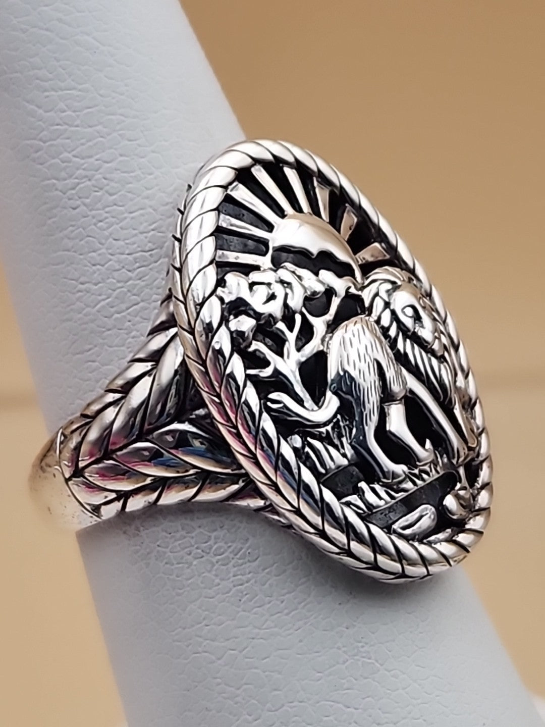 JAI BY JOHN HARDY Sterling Silver Lion Ring Size 7