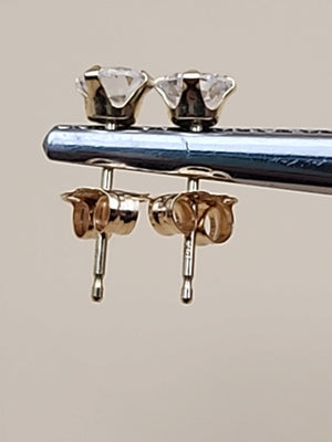14k Cubic Zirconia Stud Earrings