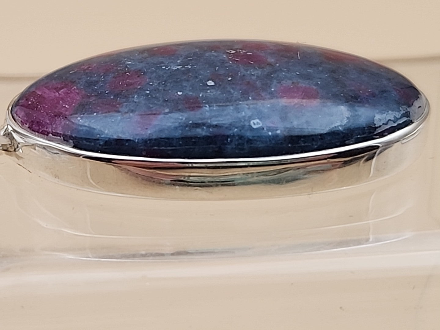INDIA GEMS Eudialyte/Sterling Silver Dangle/Drop Earrings & Matching Pendant
