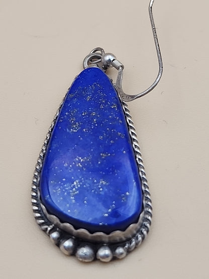 ELOISE KEE NAVAJO  Lapis Lazuli/Sterling Silver Dangle Earrings